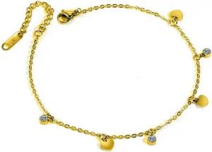 Kim Johanson Fußkette Feline, mit Zirkonia und Herz Anhänger