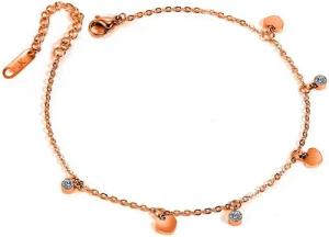 Kim Johanson Fußkette Feline, mit Zirkonia und Herz Anhänger