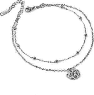 Kim Johanson Fußkette Rose Blüte, aus Edelstahl