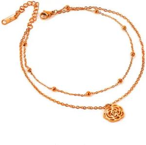 Kim Johanson Fußkette Rose Blüte, aus Edelstahl
