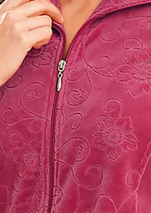 Samtweicher Nicki-Hausanzug - beere - Gr. 38 von Goldner Fashion