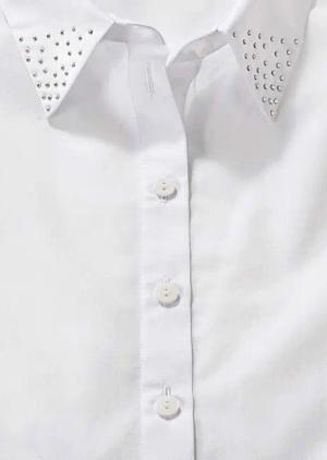 Blusenkragen mit Schmucksteinchen - weiß - Gr. 46 von Goldner Fashion