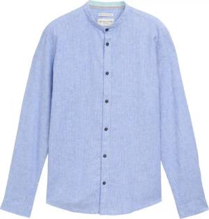 TOM TAILOR Herren Regular Fit Hemd mit Leinenanteil, blau, Gestreift, Gr. XL
