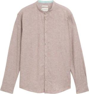 TOM TAILOR Herren Regular Fit Hemd mit Leinenanteil, braun, Uni, Gr. XXL