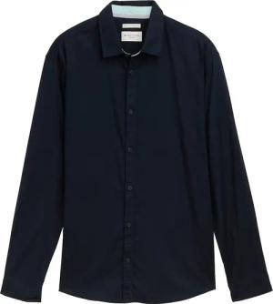 TOM TAILOR Herren Regular Fit Hemd mit Leinenanteil, blau, Uni, Gr. XXL