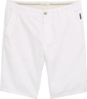 TOM TAILOR Herren Slim Chino Shorts mit Leinenanteil, weiß, Uni, Gr. 34