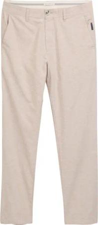 TOM TAILOR Herren Regular Chino Hose mit Leinenanteil, braun, Meliert, Gr. 33/32