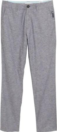TOM TAILOR Herren Regular Chino Hose mit Leinenanteil, grau, Meliert, Gr. 33/34