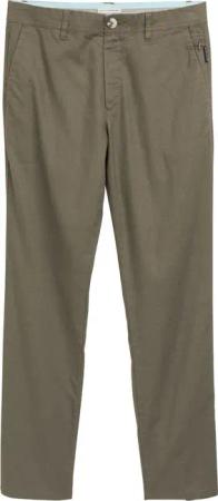 TOM TAILOR Herren Regular Chino Hose mit Leinenanteil, grün, Uni, Gr. 29/32