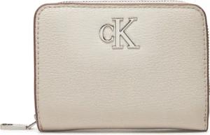 Calvin Klein Jeans Damen Geldbörse Minimal Monogram Md Zip Around LV04K1009G Écru