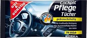 GUT&GÜNSTIG feuchte Reinigungstücher Cockpit 1-lagig weiß, 30 Tücher