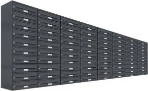 AL Briefkastensysteme Wandbriefkasten 80 Fach Premium Briefkasten A4 in RAL Farbe 7016 Anthrazit Grau