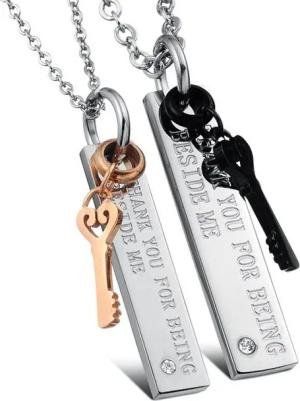 Kim Johanson Schmuckset Schlüssel (Set), mit Zirkonia, Partnerketten: 2 Ketten mit Anhänger