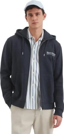 Marc O'Polo Kapuzensweatjacke mit elastischen Rippeinsätzen seitlich