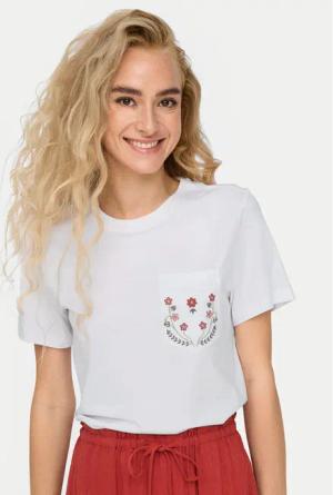 ONLY T-Shirt Polly 15317989 Weiß Regular Fit