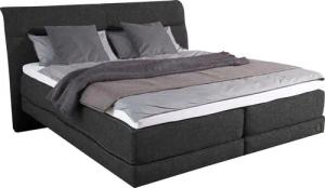 Birkenstock Boxspringbett "Arran", Schwebeoptik, Kopfteil mit horizontaler Steppung, Kopfteilhöhe 125 cm