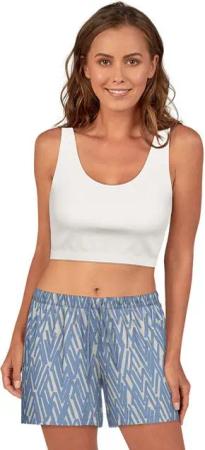 TOM TAILOR Schlafhose TOM TAILOR Damen Short-Pants blau bedruckt (1-tlg)