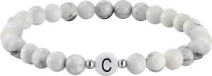 Kim Johanson Armband Armschmuck aus Howlith, in weiß, mit Buchstabe