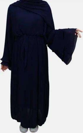 Aymasal Plisseekleid Daily Kleid MIRAY Ballonärmel mit Gürtel Freizeitkleid Herbstkleid Plissiertes Kleid, Hochwertiger Chiffon, Innenkleid aus Baumwolle