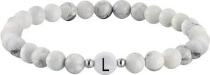 Kim Johanson Armband Armschmuck aus Howlith, in weiß, mit Buchstabe
