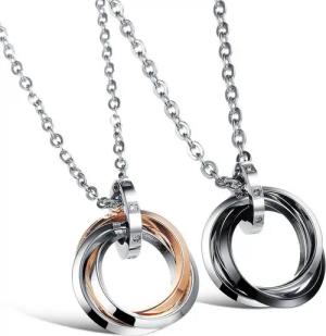Kim Johanson Schmuckset Liebe, mit Zirkonia, Partnerketten: 2 Ketten mit Anhänger