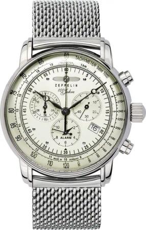 Zeppelin 8680M-3 Alarm Chronograph 100 Jahre Herrenuhr 43mm 5ATM