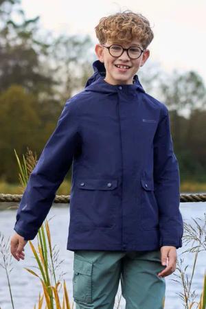 Coast Wasserdichte Kinderjacke mit Jerseyfutter - Marineblau