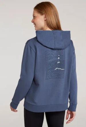 Lighthouse Gemusterer Damen Kapuzenpullover - Blau