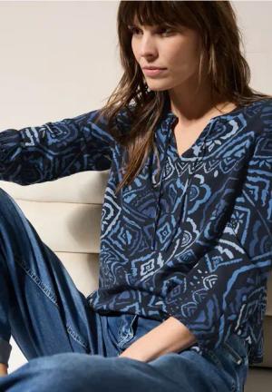 Cecil Damen Bedruckte Bluse in Blau, Gr: S