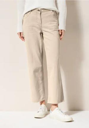Cecil Damen Wide Leg Jeans in Beige, Gr: 29