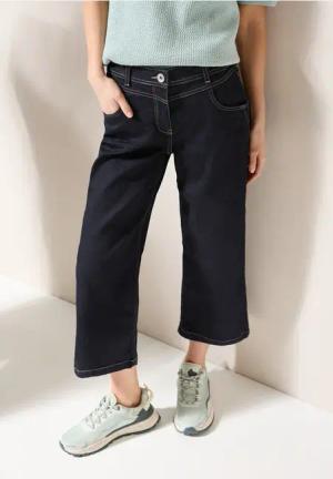Cecil Damen Wide Leg Jeans in Blau, Gr: 33