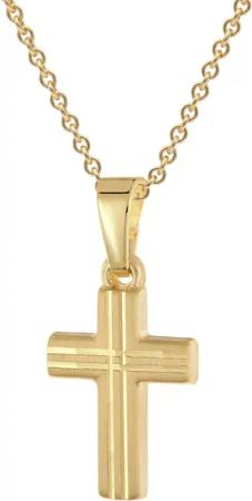 trendor 28220 Kreuz für Kinder Gold 333 / 8K An Vergoldeter Silberkette