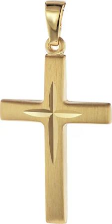trendor 75087 Kreuz-Anhänger 585 Gold/14 Karat 31 x 16 mm