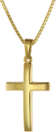 trendor 75544 Kreuz 21 mm Gold 585 mit goldplattierter Silberkette für Frauen