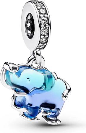 Pandora 793339C01 Charm-Anhänger Blauer Muranoglas-Elefant