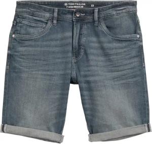 TOM TAILOR Herren TTJOSH Regular Slim Jeans Shorts, blau, Uni, Gr. 34