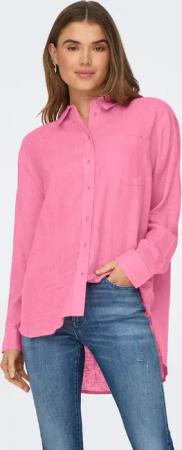 ONLY Longbluse "ONLTOKYO L/S LINEN BLEND SHIRT", mit Leinen
