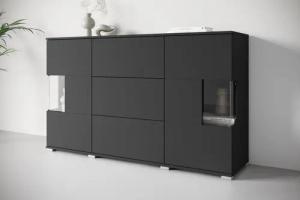 INOSIGN Sideboard "Kenia", (1 St.), Sideboard mit 3 Schubladen, 6 Fächern, Glastüren, Breite 150 cm