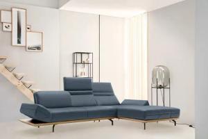 Creation BY ROLF BENZ Ecksofa "CR.420, Designecksofa, L-Form", in 2 Qualitäten, Holzrahmen in Eiche Natur oder Nußbaum, Breite 313 cm