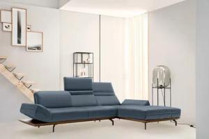 Creation BY ROLF BENZ Ecksofa "CR.420, Designecksofa, L-Form", in 2 Qualitäten, Holzrahmen in Eiche Natur oder Nußbaum, Breite 313 cm