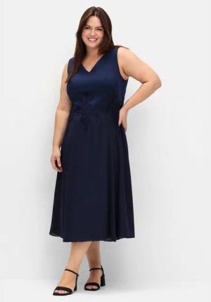 Sheego Cocktailkleid Große Größen im Materialmix, mit floraler Spitze
