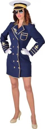 magicbyfreddy Kostüm Marine Offizier Kapitänskostüm Blau Karneval Damen Kapitän Outfit