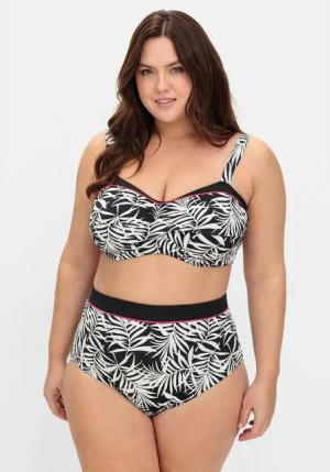 Sheego Bügel-Bikini-Top Große Größen, in Wickeloptik, mit Blätterprint