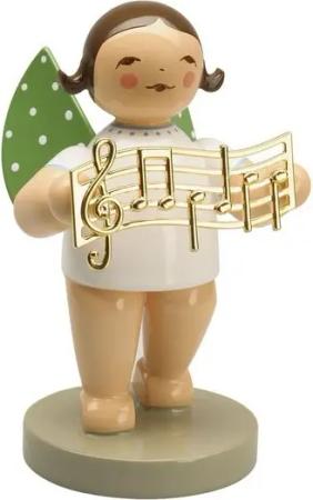 Wendt & Kühn Weihnachtsfigur Goldedition No 16 Der Komponist Engel mit Notenlinie Vergoldet 650/129, zufällig blond oder braunhaarig