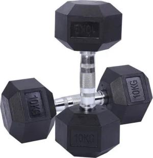 Prima-Online Hantel Hexagon Kurzhantel Gummi Gewicht 5-35 kg Hanteln Gummihantel Gewichte