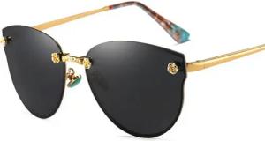 YRIIOMO Sonnenbrille Elegante Damen Sonnenbrille mit rahmenlosem Design und (Schmetterlingsform, UV400 Schutz, polarisierte Gläser, ideal für, Alltag, Selfies und Outdoor Aktivitäten)