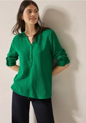Cecil Damen Musselin Bluse in Grün, Gr: XXL