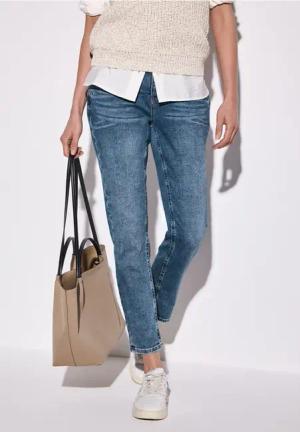 Street One Frauen Boyfriend Jeans in Blau, Gr: 24