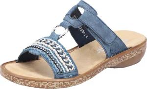 Rieker Pantolette, Keilabsatz, Sommerschuh, Schlappen mit Pailetten- und Perlenbesatz