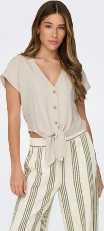 ONLY Kurzarmbluse ONLSIESTA SS KNOT LIN BL SHIRT PNT NOOS